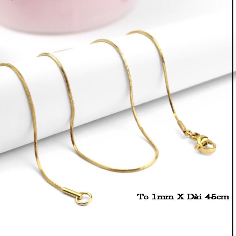Dây chuyền mì cam kết không đen không gỉ Kami shop có thay móc tròn
