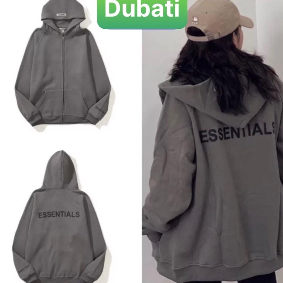 ÁO KHÓAT NỈ DÂY KÉO ESSENTIAL, ÁO HOODIE NAM NỮ PHONG CÁCH NHẬT BẢN SANG CHẢNH- DUBATI FASHION