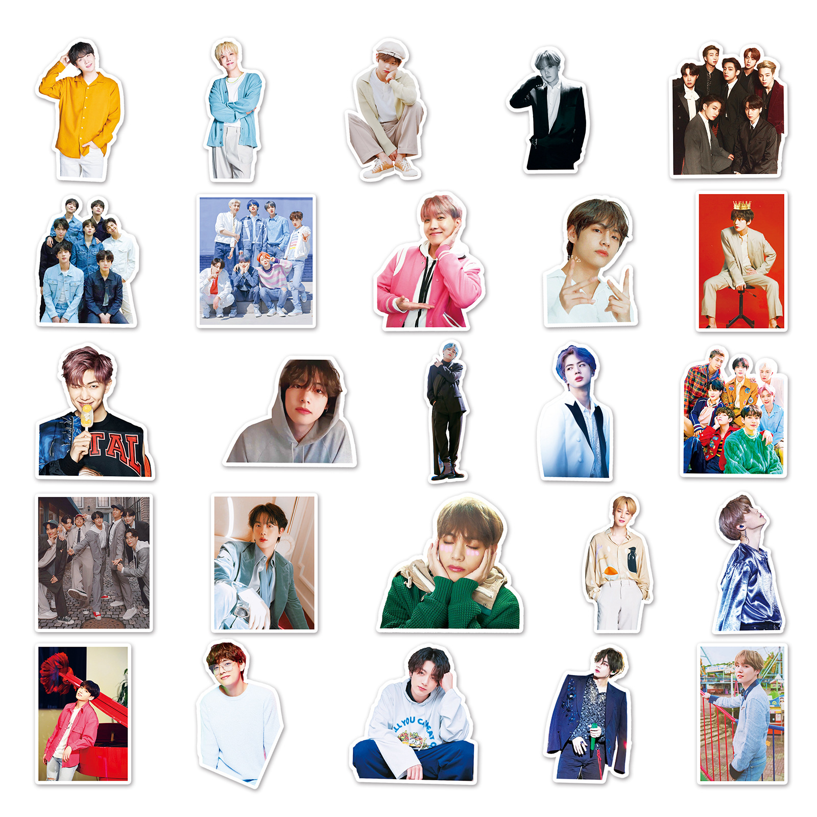 Set 50 hình dán trang trí BTS dễ thương