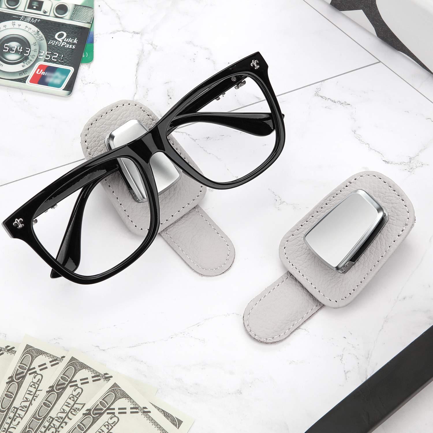 2 gói kính giữ kính toàn bộ kính che mặt kính che kính bằng da và thẻ vé clip kính giữ xe