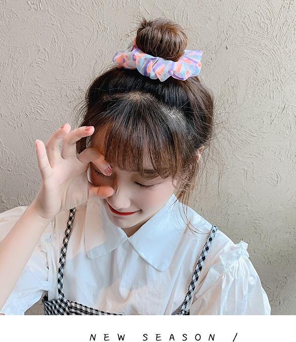 Dây buộc tóc Scrunchie kẻ ngang mầu sắc dễ thương HD83