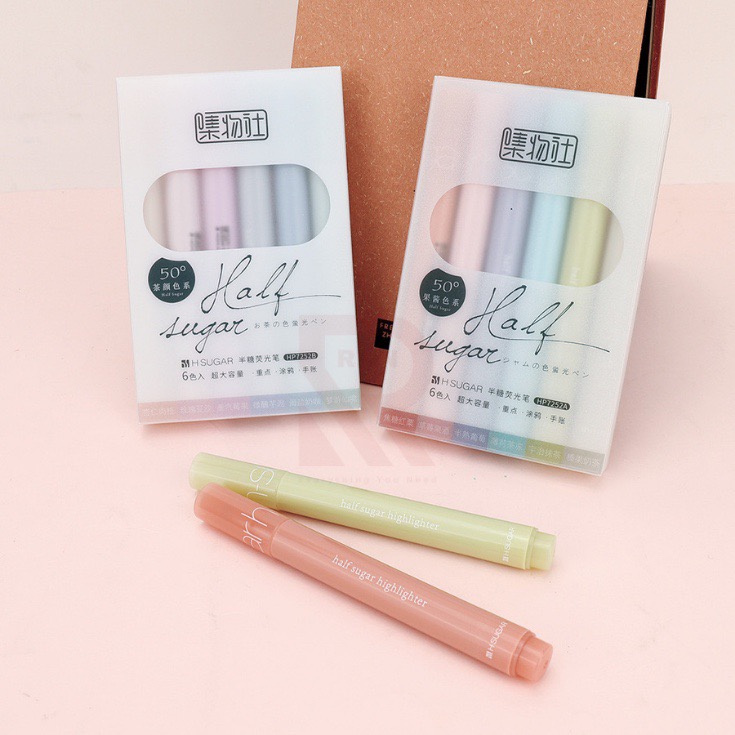 Set 6 bút highlight dạ quang đánh dấu dòng Haflsugar