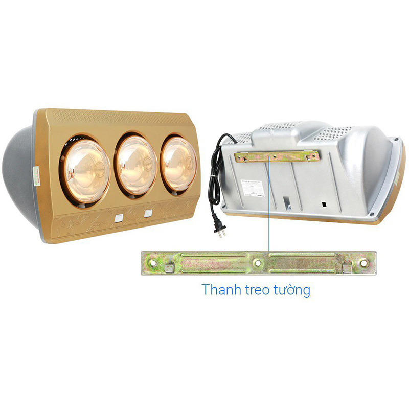Đèn sưởi nhà tắm 2 bóng, 3 bóng sưởi ấm nhanh, Đèn sưởi phòng tắm loại tốt, đèn sưởi nhà tắm - hàng chính hãng