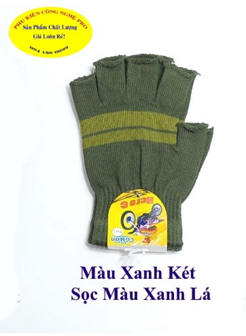 Găng tay len Bao tay len cao cấp cho Nam Hở 5 ngón Sọc ngang Nhãn HERO G Cotton Size L Chống nắng Bảo vệ da tay Sxtại VN