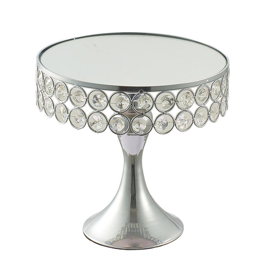 Nordic Style Metal Wedding Cake Stand Mosaic Crystal Cake Tray 20cm Dia