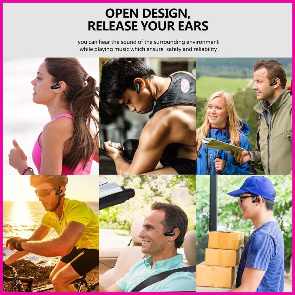 Tai Nghe Truyền Âm Qua Xương 5.0 Răng Xanh Dương Có Micro Dùng Khi Tập Gym/Leo Núi/Chạy Bộ