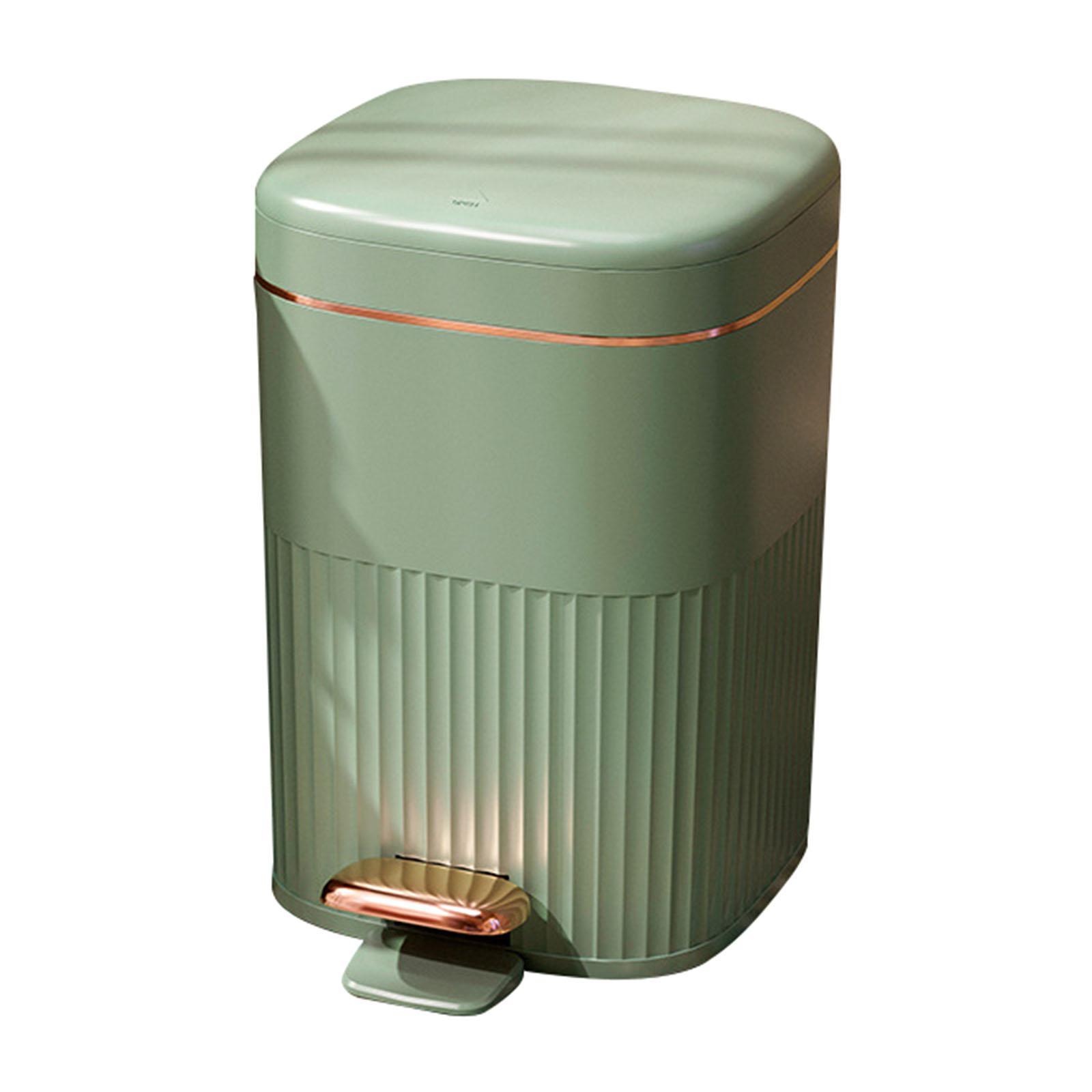 Kitchen Waste Basket 2 in 1 Foot Pedal Press Type Garbage Bin Rectangle Step Trash Can for Study Entryway Laundry Room Office