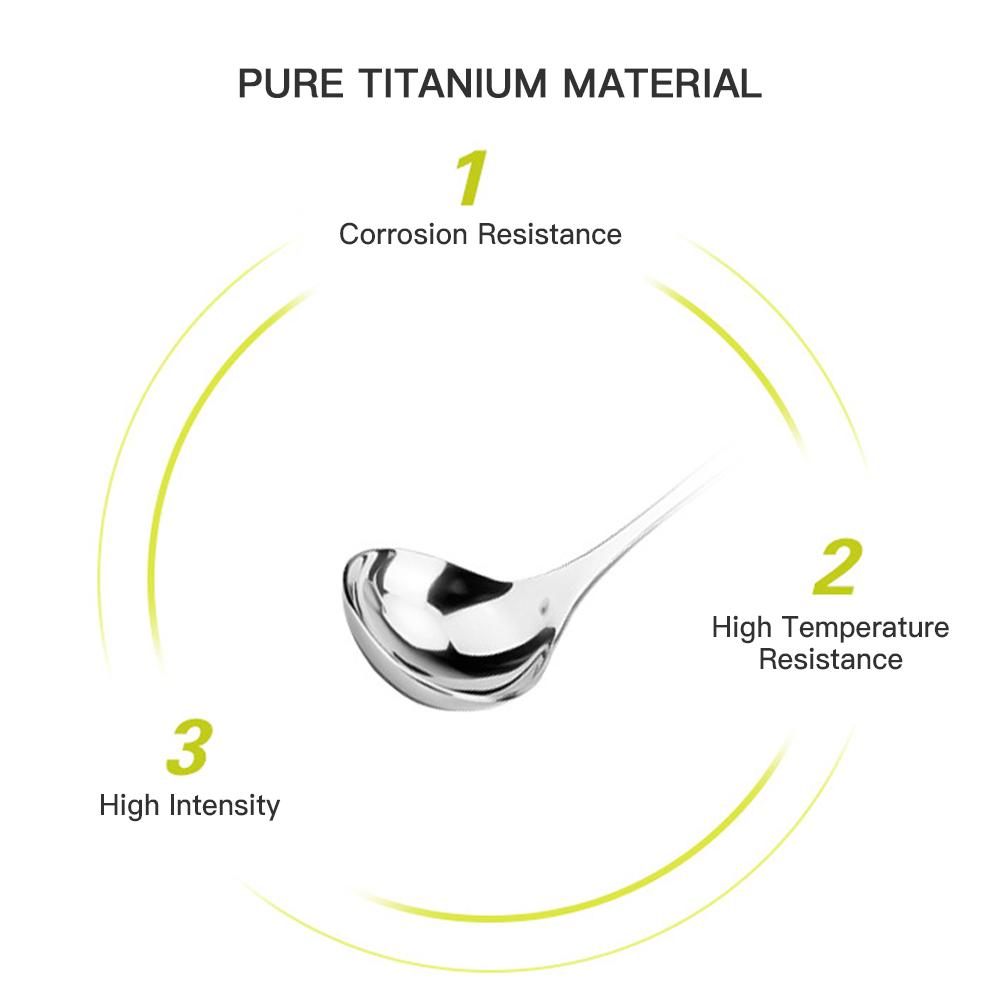 Pure Titanium Soup Spoon Household Long Handle Soup Spoon Round Soup Spoon Fashion Spoon