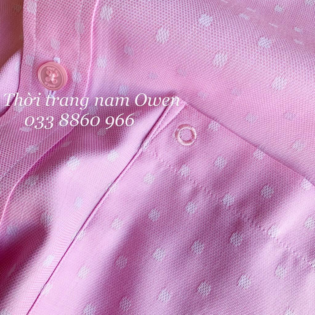 Hình ảnh OWEN - Áo sơ mi dài tay Owen Slimfit vải sợi tre màu hồng nhạt 68079 - Áo sơ mi nam