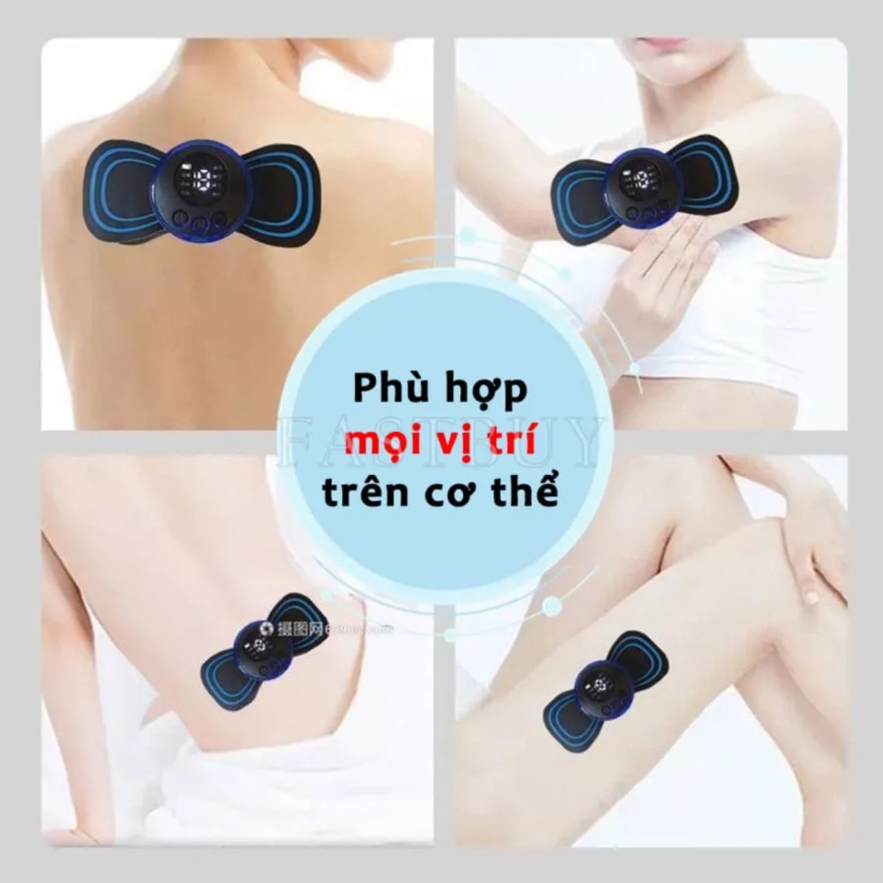 Miếng Massage Xung Điện Cổ Vai Gáy, Bắp Tay, Lưng Bằng Sung Điện đỡ đau Nhức Hiệu Qủa -Máy mat sa thân hình 10 Chế Độ - HÀNG CHÍNH HÃNG MINIIN
