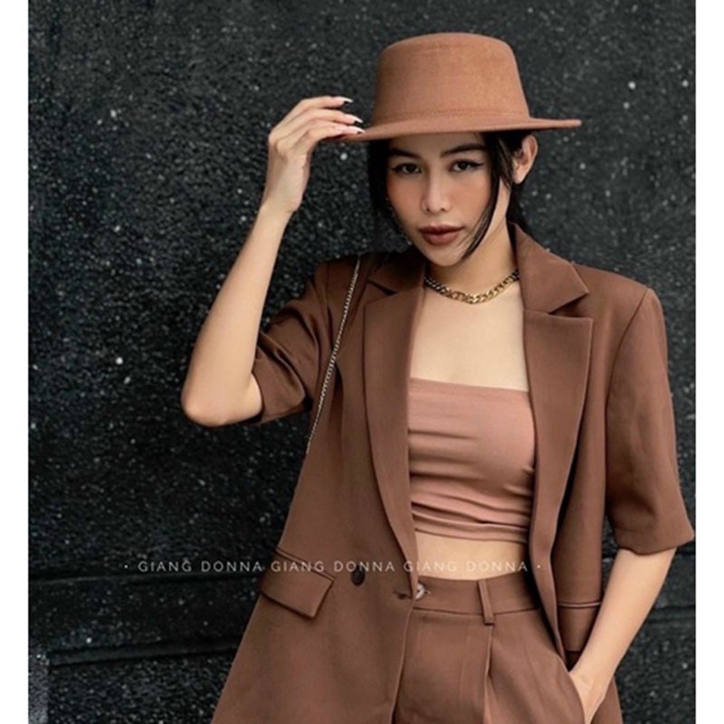 SET 3 MÓN: ÁO HAI DÂY + ÁO KHOÁC VEST + QUẦN NGỐ - HẬU NGUYỄN STORE