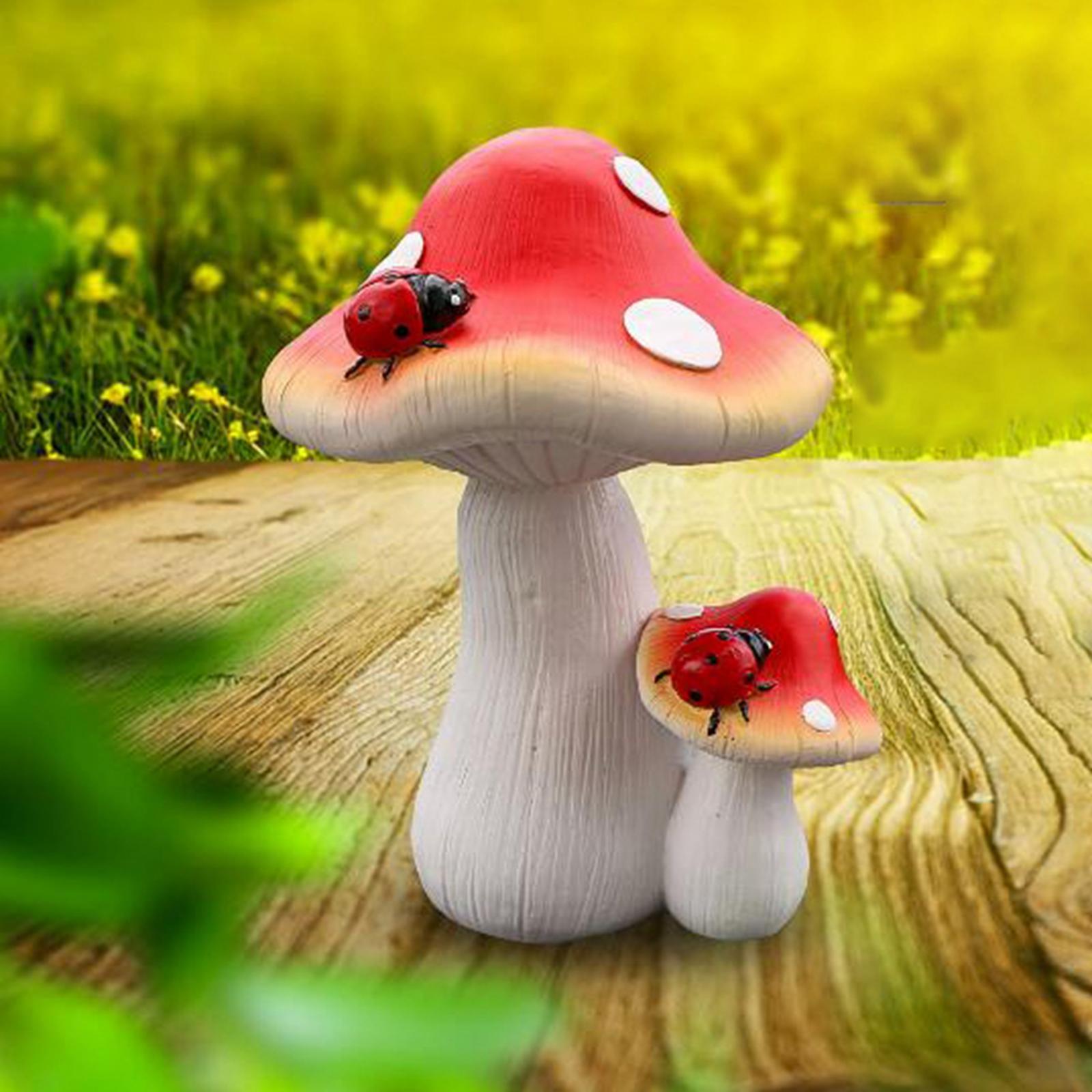 Simulation Mushroom Statue Mushroom Figures Art Crafts for Yard 2
