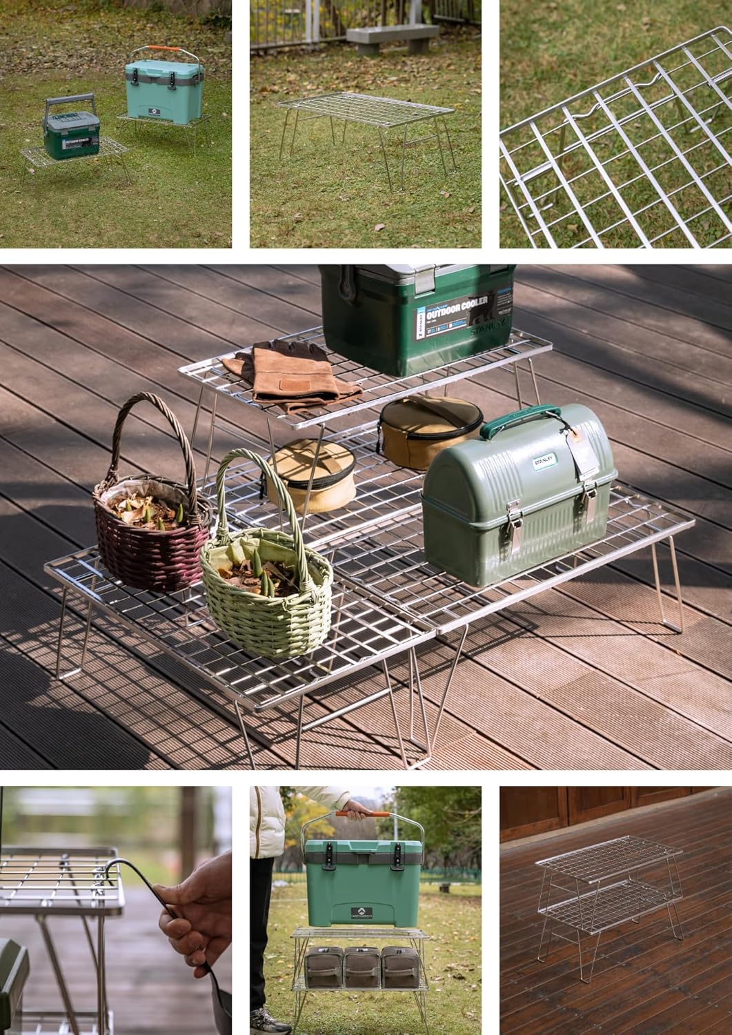 Kệ inox để đồ đa năng Campingmoon T-235A-1T (Kệ đơn) T235A T 235A 1T