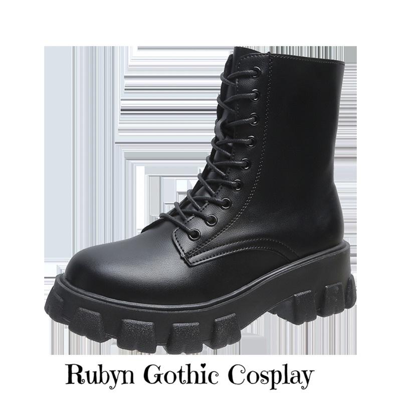 Giày Boots Chiến Binh Mẫu Mới Dây Kéo ( Trắng, Đen ) Size 35-40 .A53