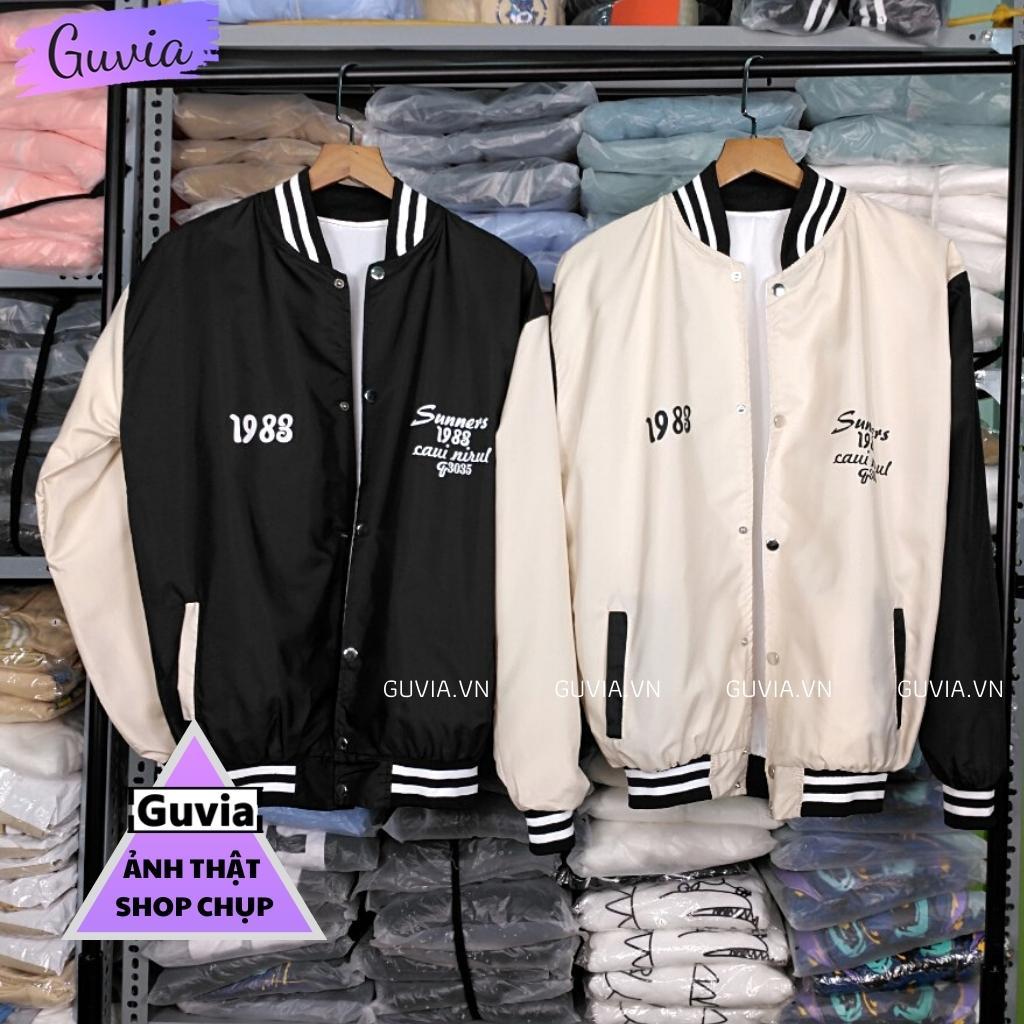 Áo Khoác Bomber 1983 Chất Dù 2 Lớp Nam Nữ Form Rộng Unisex, Áo Gió Chống Nắng Ulzzang