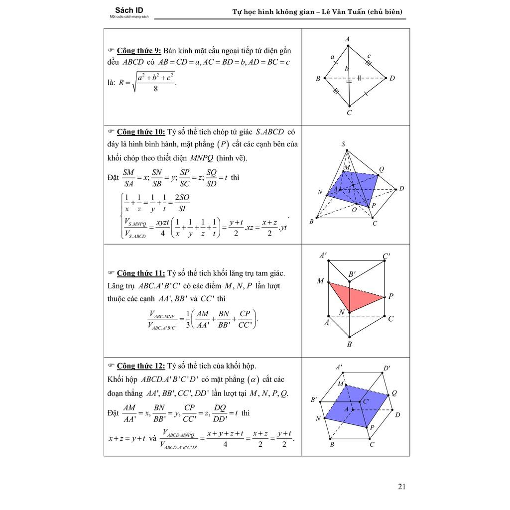 Sách tự học hình không gian, sách ôn thi thpt quốc gia môn toán lớp 12 moonbook