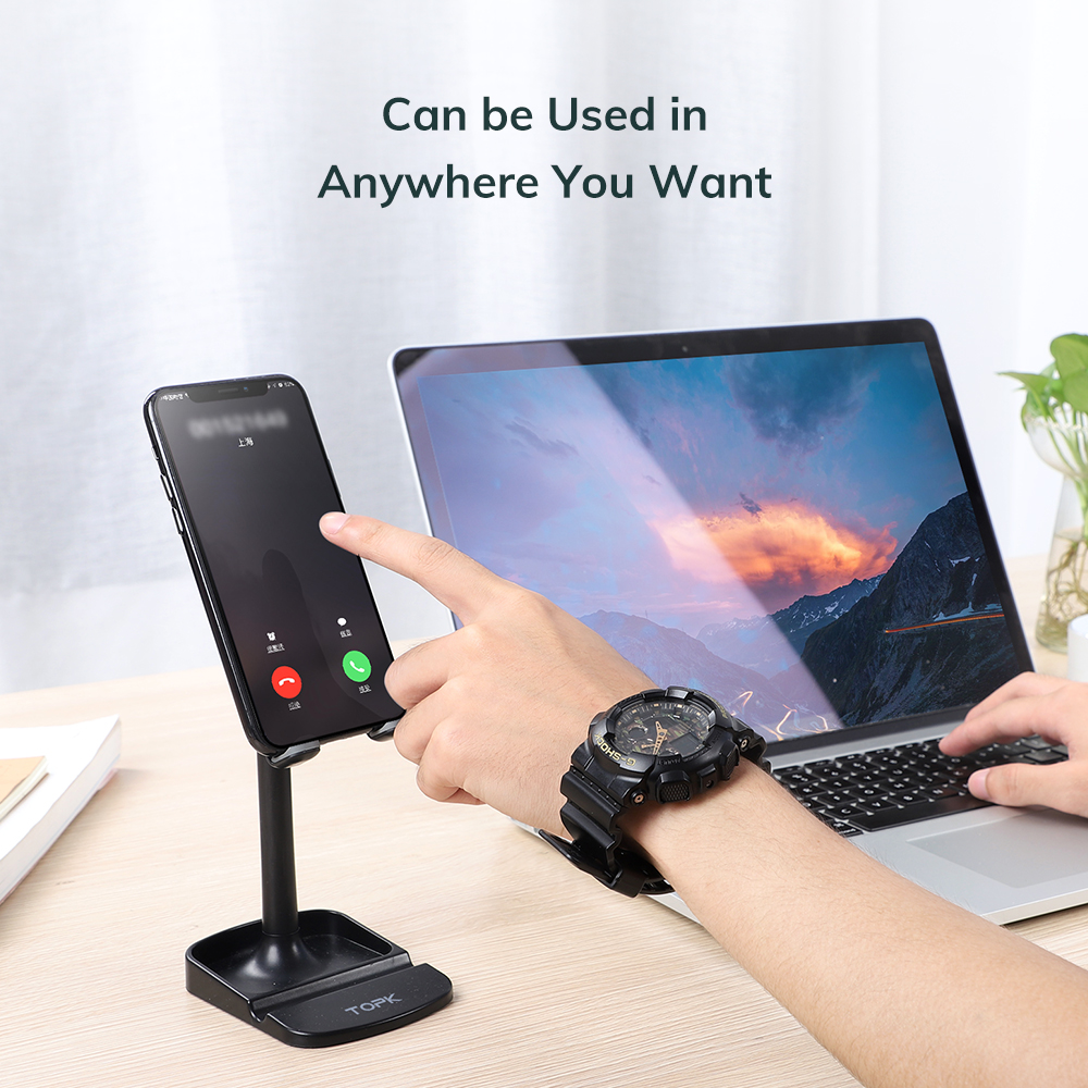 Giá đỡ điện thoại để bàn TOPK D23 Đế máy tính bảng có thể xoay được cho iPhone iPad HUAWEI Xiaomi OPPO Vivo - Hàng chính hãng