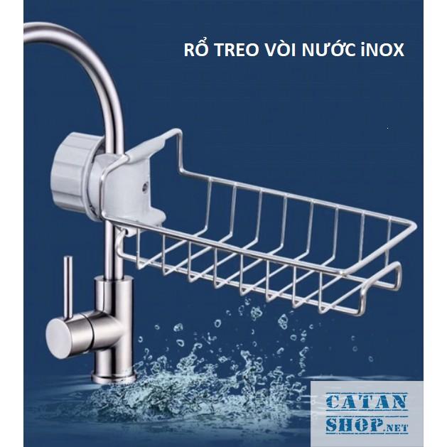 Rổ treo vòi nước rửa chén, giá treo vòi nước phòng tắm tiết kiệm không gian nhà bạn, chất liệu Inox bền đẹp