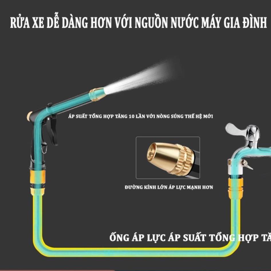 Vòi Xịt Tăng Áp Rửa Xe Ô Tô – Bộ Vòi Xịt Rửa Xe ,Tưới Cây Chuyên Nghiệp 206810-2 cút sập PE