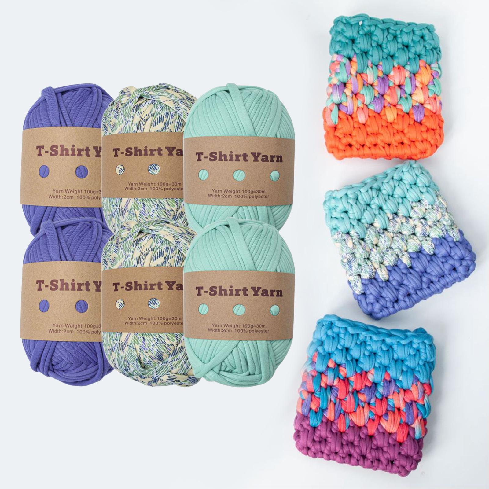 6Pcs T Shirt Crocheting Tube Giant Yarn for Blanket Macrame Pillow