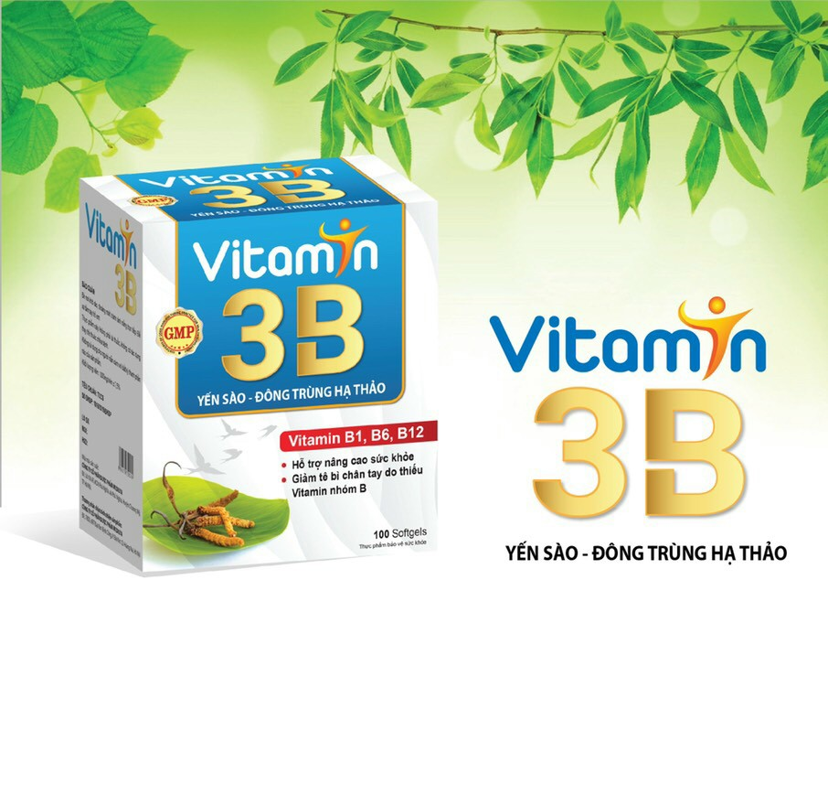 Vitamin 3B Yến Sào, Đông Trùng Hạ Thảo – Bổ Sung Các Vitamin Nhóm B – Giúp Ăn Ngon Ngủ Tốt – Giảm Đau Dây Thận Kinh – Hộp 100 Viên