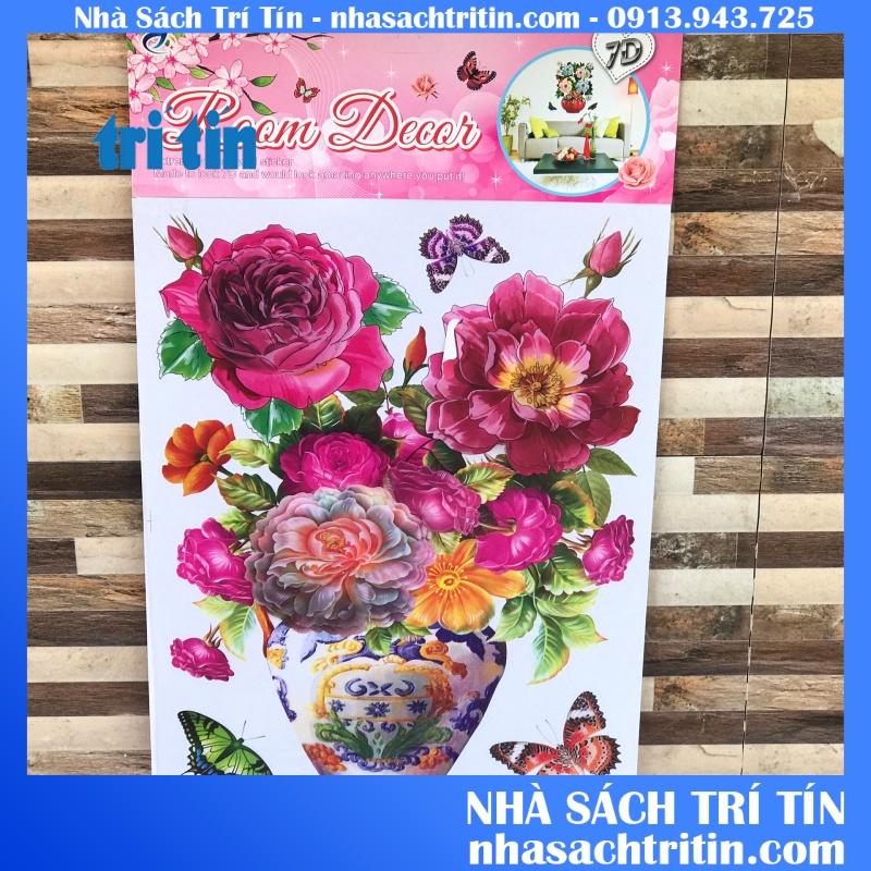 Tranh dán tường hoa nổi 7D sẵn keo dán.