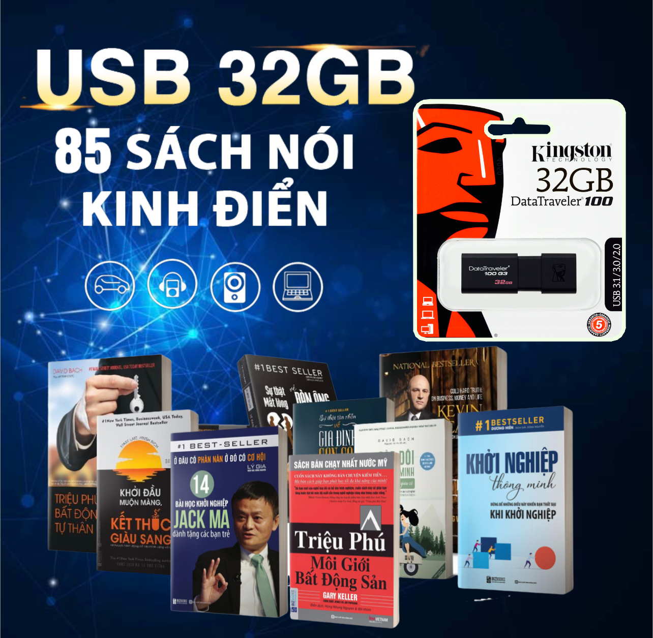 Bộ 85 audio sách kinh doanh hay nhất mọi thời đại, USB sách nói nghe mọi lúc mọi nơi