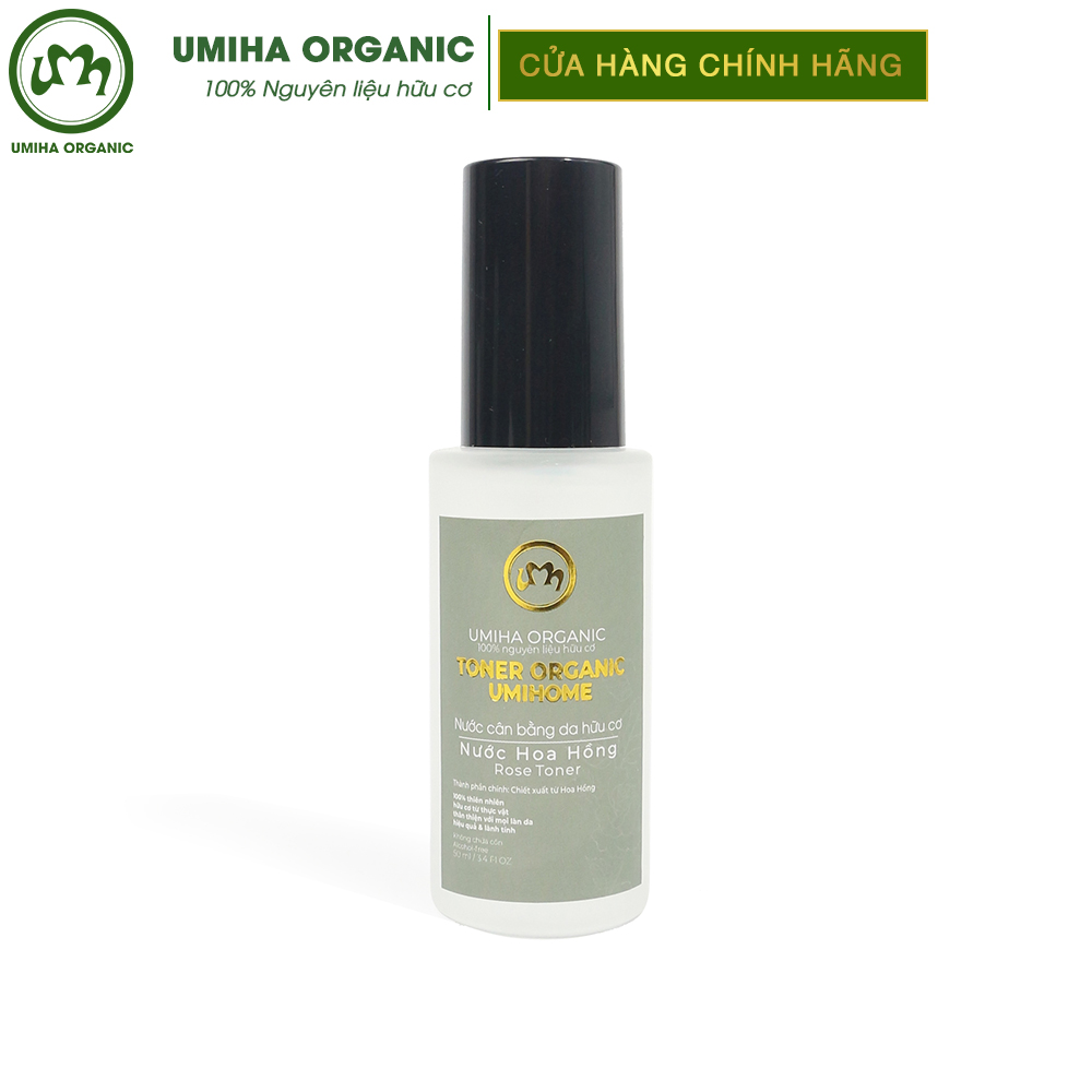 Toner Hoa Hồng hữu cơ UMIHOME 50/100ml nước cân bằng, dưỡng trắng, chống lão hoá da