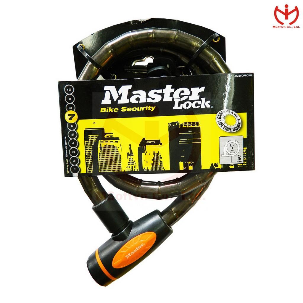 Khóa xe đạp Master Lock 8228 EURDPRO thân thép bọc thép dài 1m x 18mm nhiều màu - MSOFT