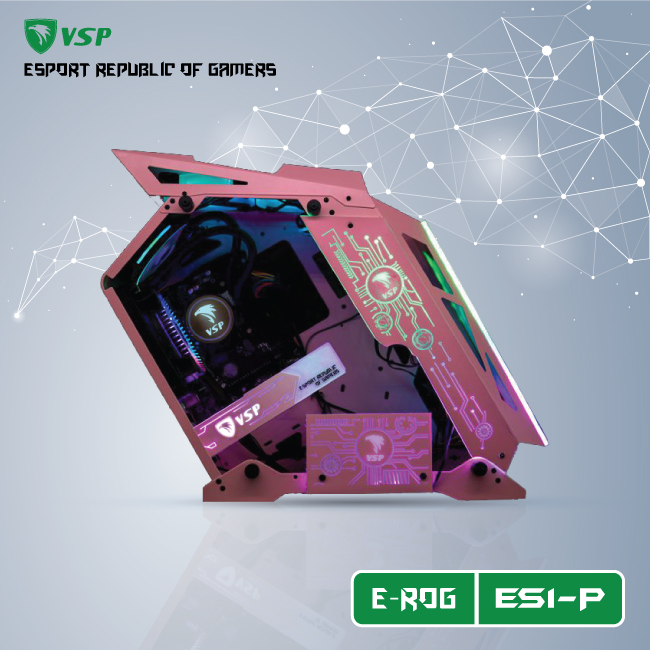 Vỏ máy tính Case VSP ES1 ~ không Fan Kính cường lực - Hàng chính hãng TECH VISION phân phối