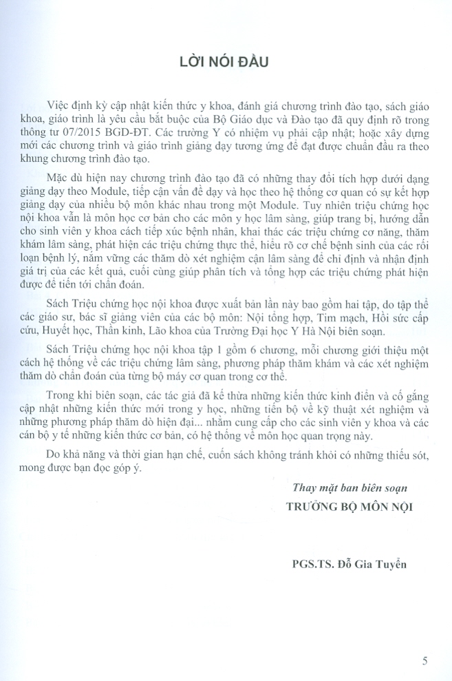 Triệu Chứng Học Nội Khoa - Tập 1 (Tái bản lần thứ ba có sửa chữa và bổ sung) - Bản in năm 2021