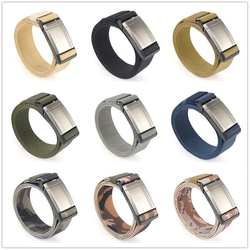 Cao Cấp Nam Dây Cho Quần Hợp Kim Bạc Từ Khóa Vải Thắt Lưng Ngoài Trời Chiến Thuật Thiết Kế Nam Dây Đeo 2020 Hàng Mới Về