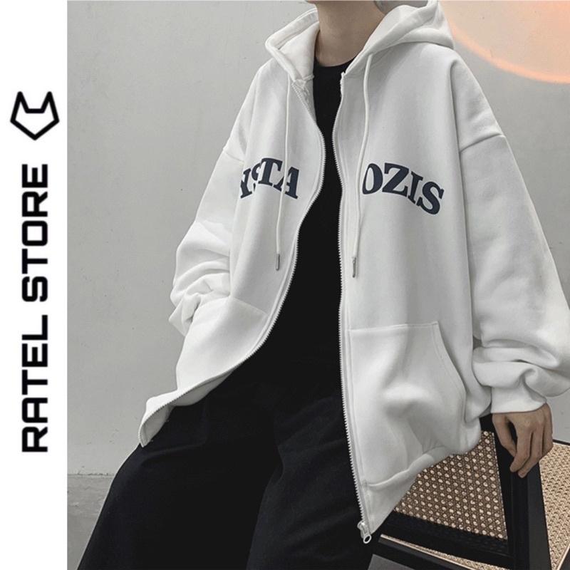 Áo Khoác Jacket Hoodie Zip Nỉ Thu Đông Nam Nữ YSTAOZIS Unisex Form Rộng