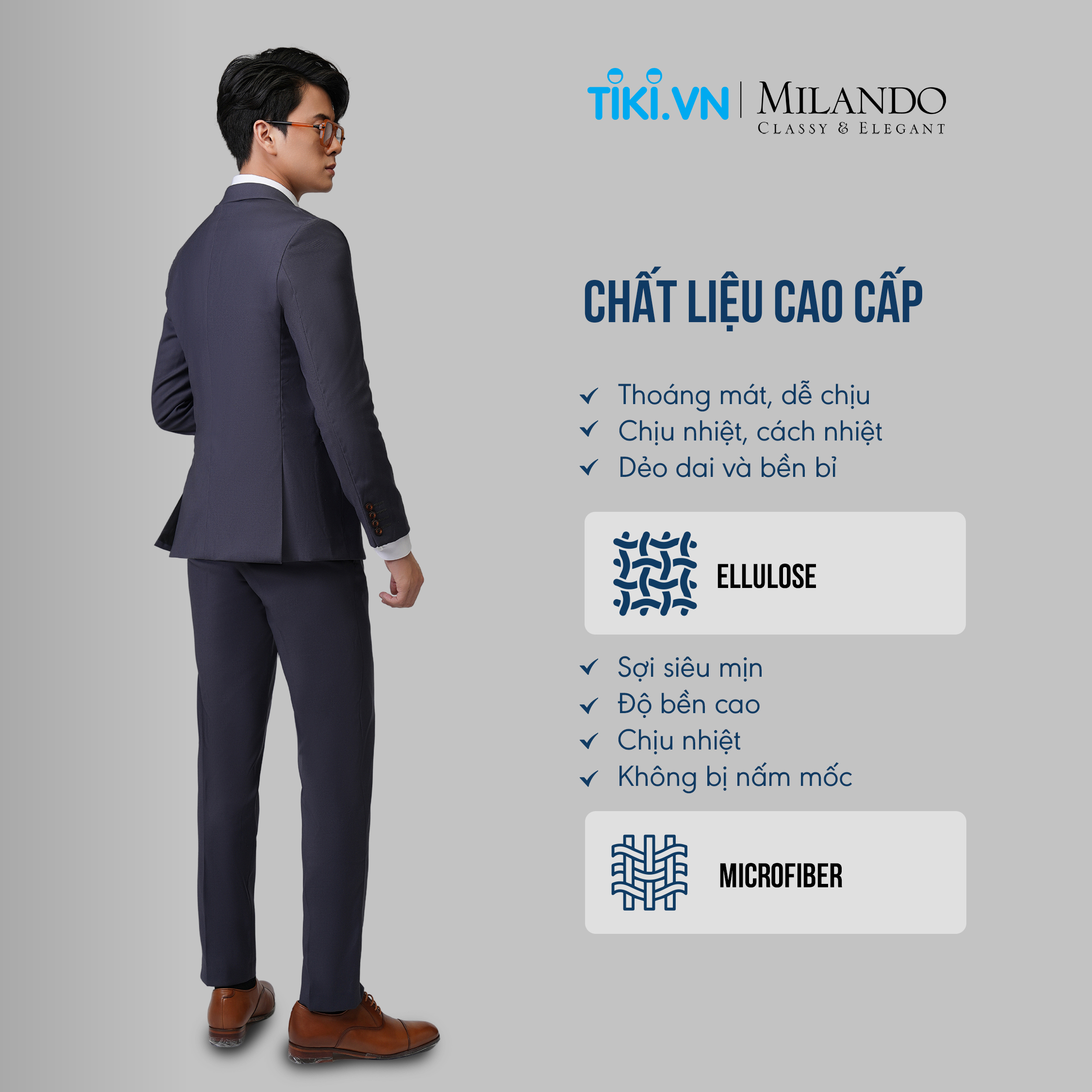 Quần Âu Nam Cao Cấp MYMILANDO Màu Xám - Chất Liệu Cao Cấp Bền Màu, Kiểu Dáng Slim Fit Trẻ Trung, Thời Trang Công Sở, Dạo Phố, Sự Kiện Sang Trọng