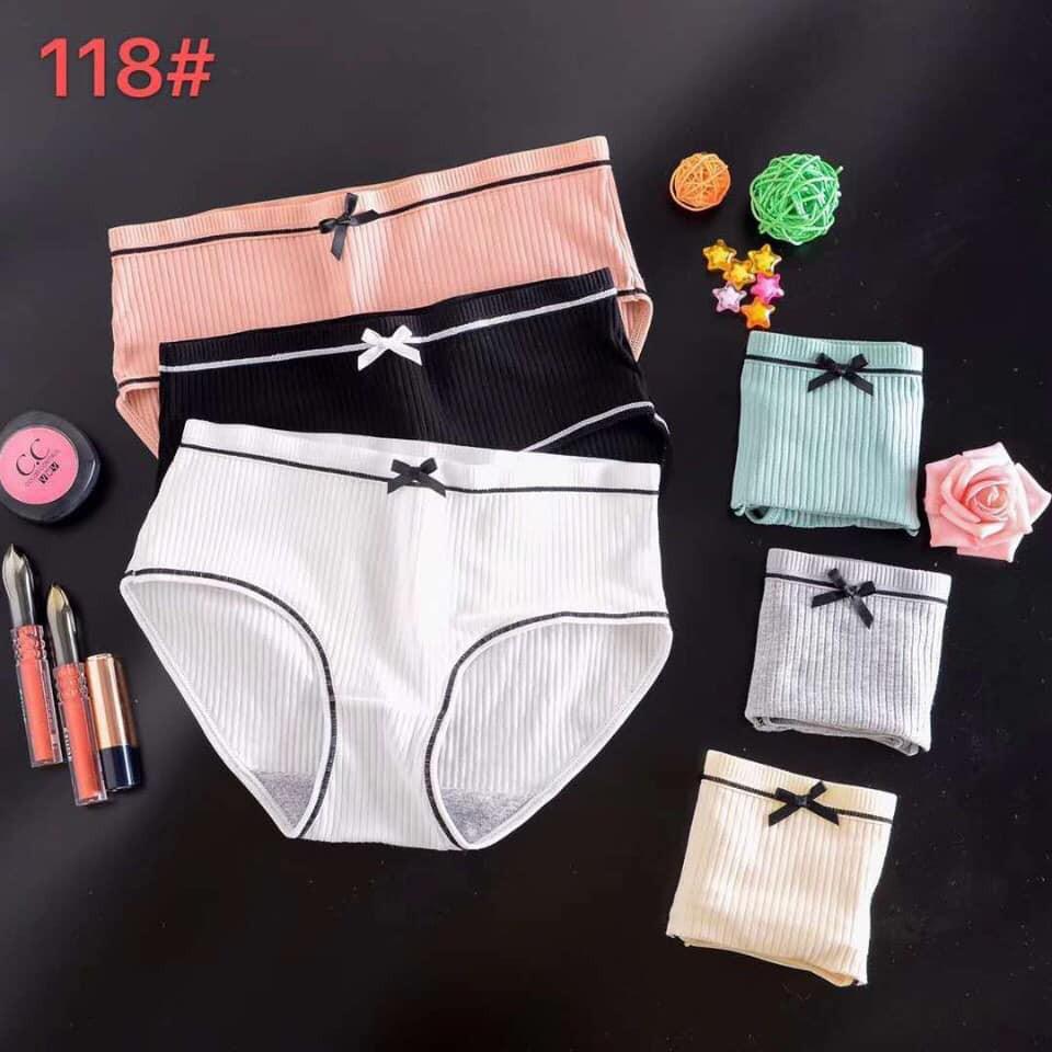 Quần lót nữ tăm nơ, quần lót gân tăm đính nơ