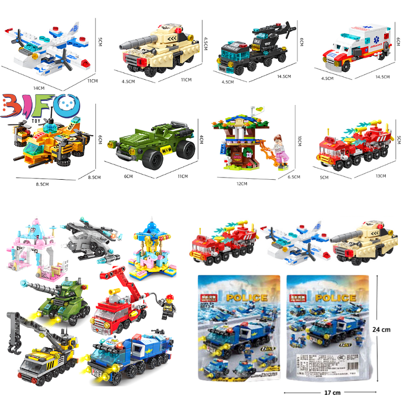 CỨU HỎA 134 PCS , Bộ đồ chơi xếp hình Mô hình đồ chơi lắp ráp xếp hình xe ô tô máy bay phát triển trí tuệ cho bé