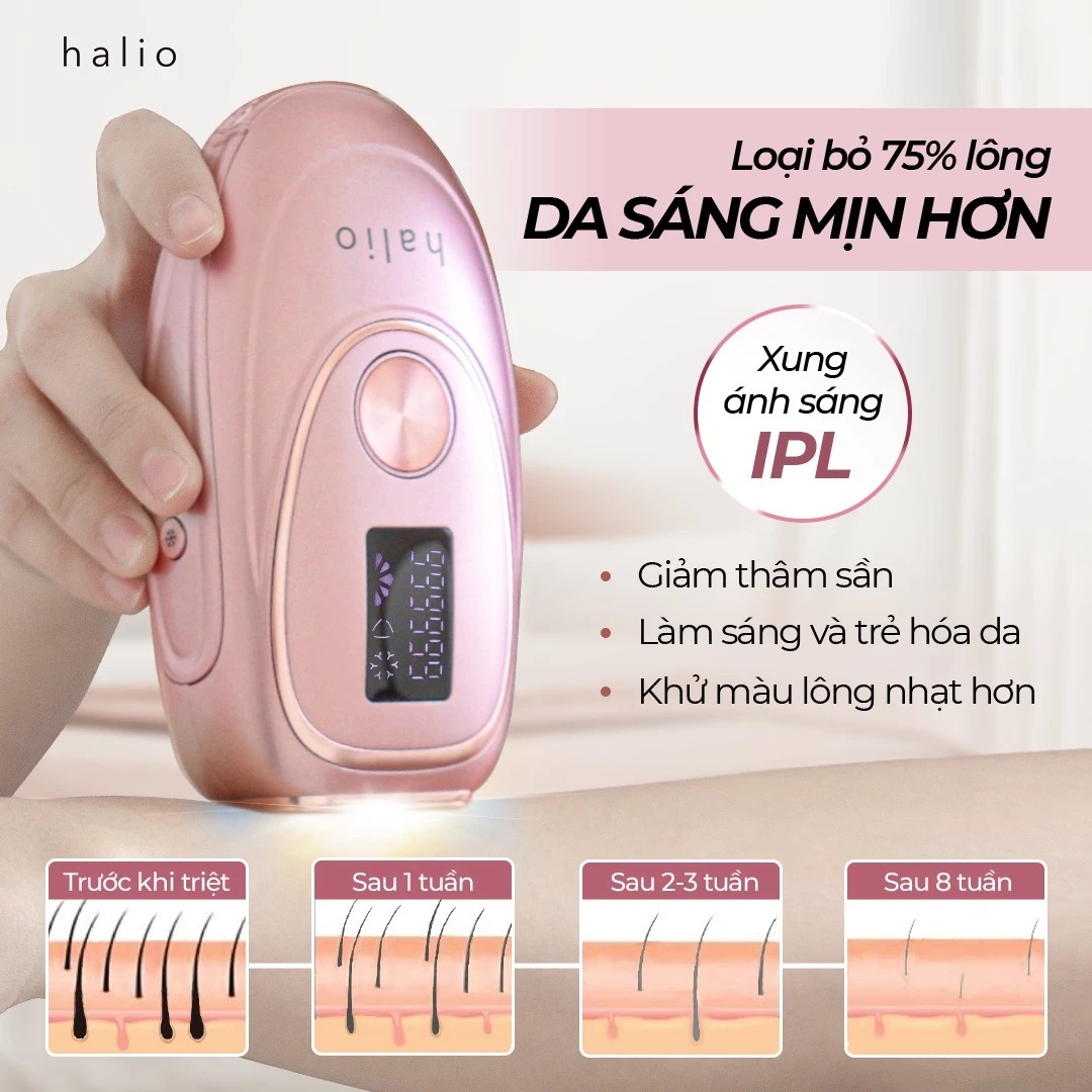 Máy Triệt Lông Băng Lạnh Trẻ Hóa Da Halio IPL Cooling Hair Removal Device