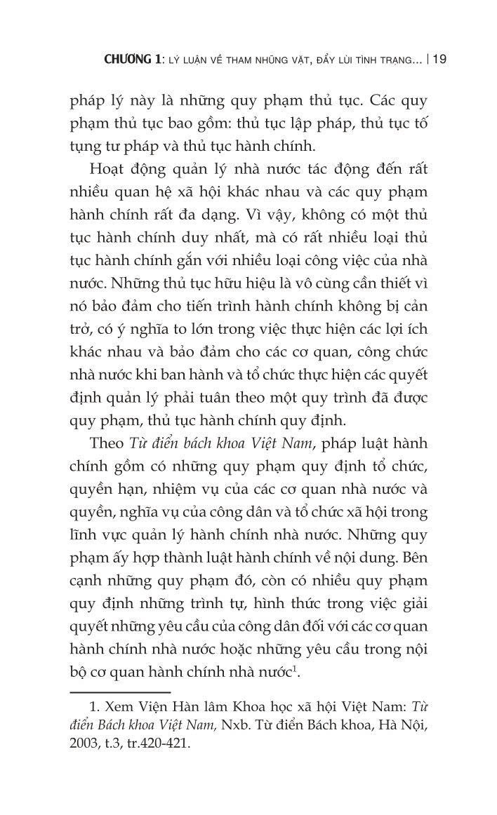 Một số giải pháp đẩy lùi tình trạng tham nhũng vặt trong giải quyết các thủ tục hành chính ở nước ta hiện nay (Sách chuyên khảo)