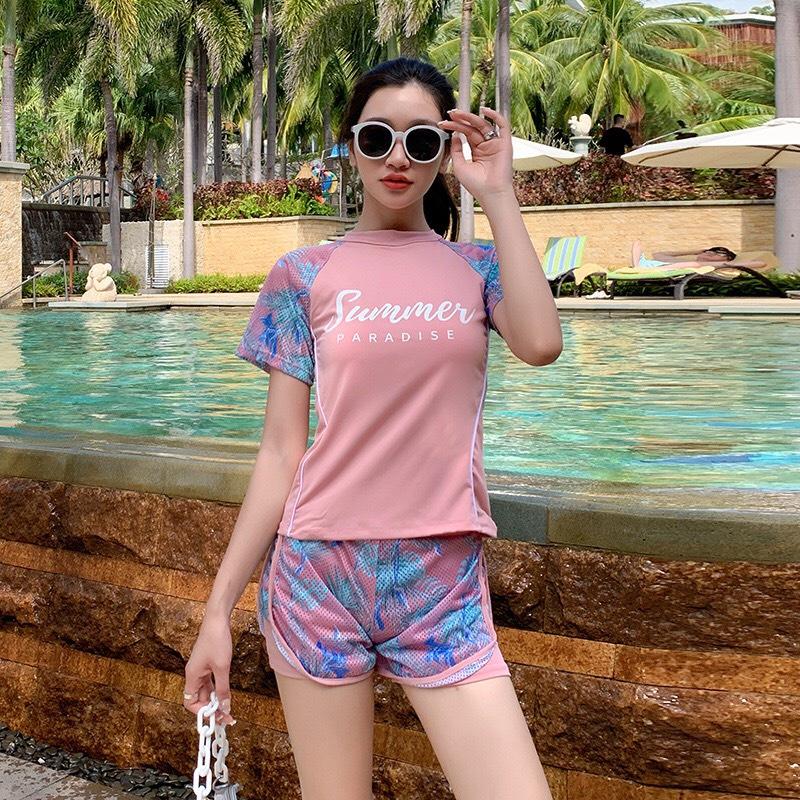 Bộ đồ bơi bikini nữ 2 mảnh màu sắc trẻ trung kín đáo thời trang thể thao đi biển V0083