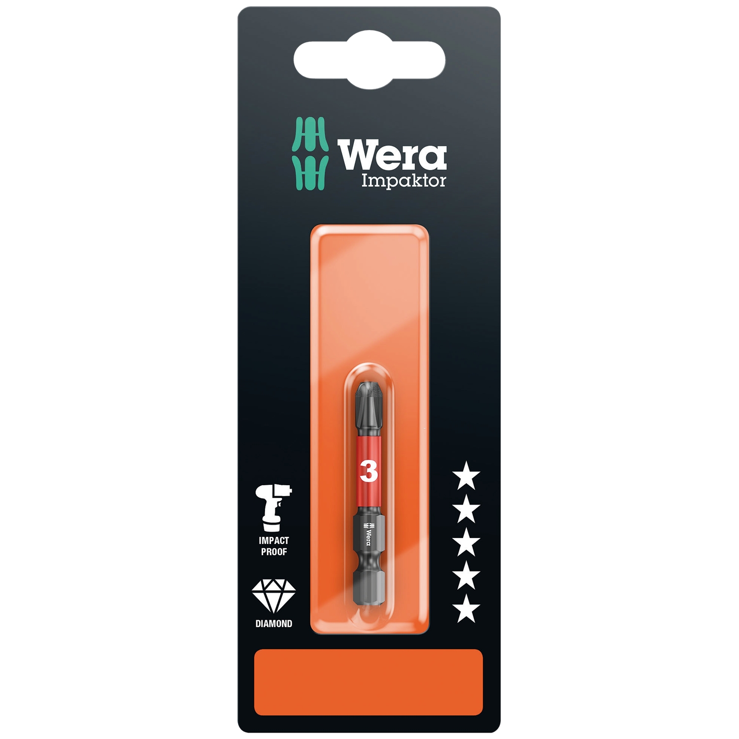 Đầu vít Wera IMP DC PH3 x 50mm 851/4 IMP DC SB Impaktor bits Wera 05073957001