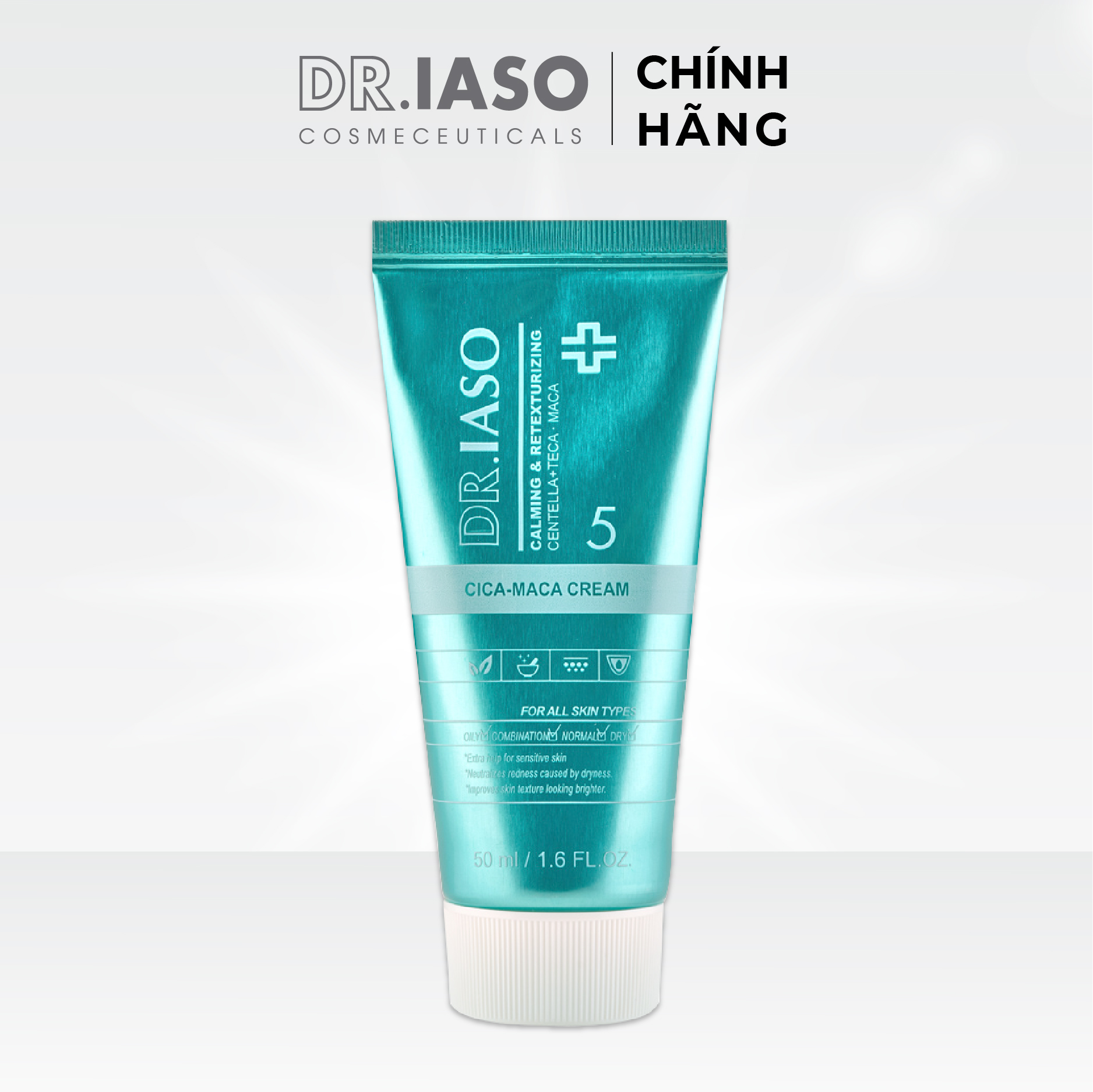 D34 Kem dưỡng ẩm và phục hồi da Dr IASO Cica Maca Cream 50ml