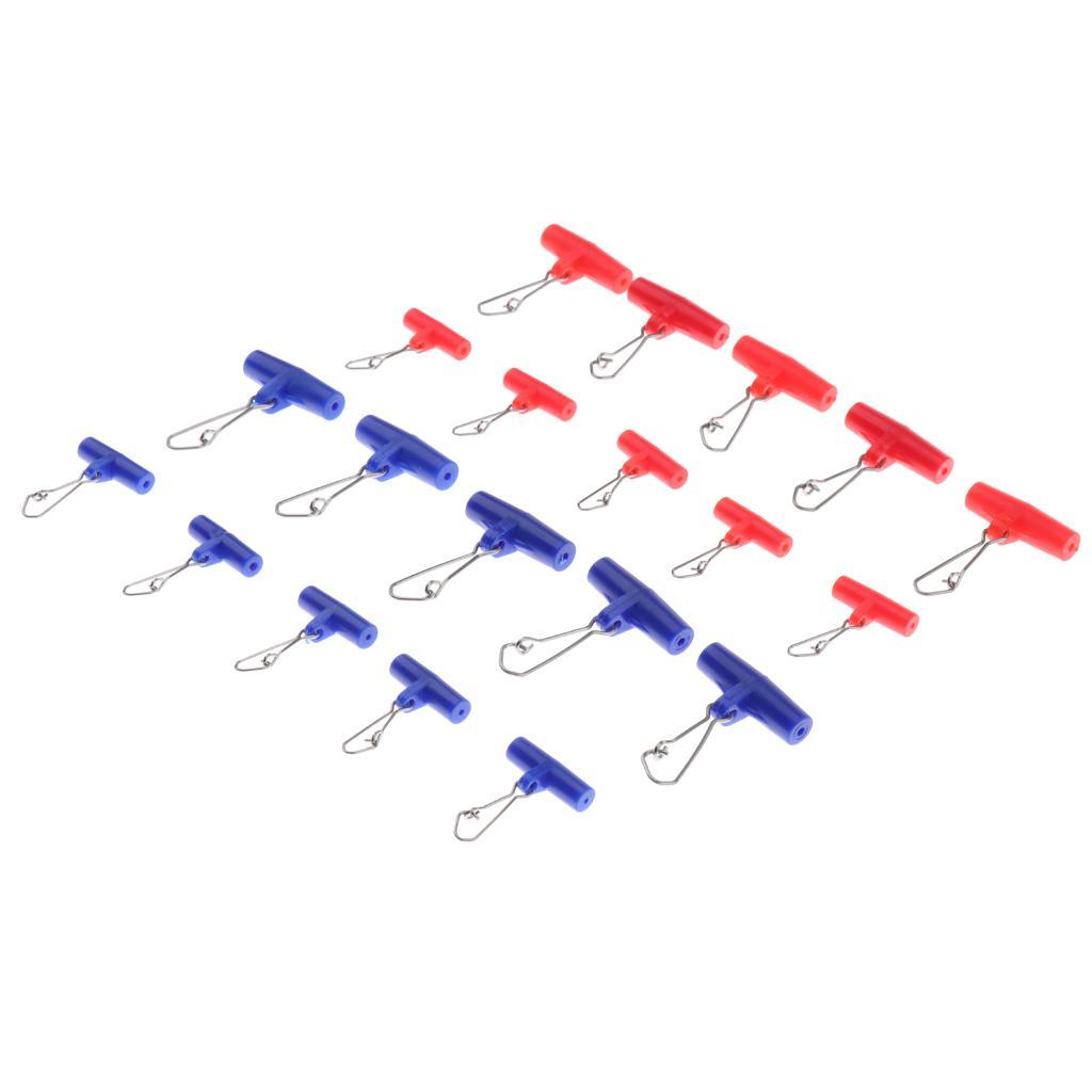 20Pcs Zip Slider High-strength Fishing Line Sinker Slider Slides with Hooked Snap S & L