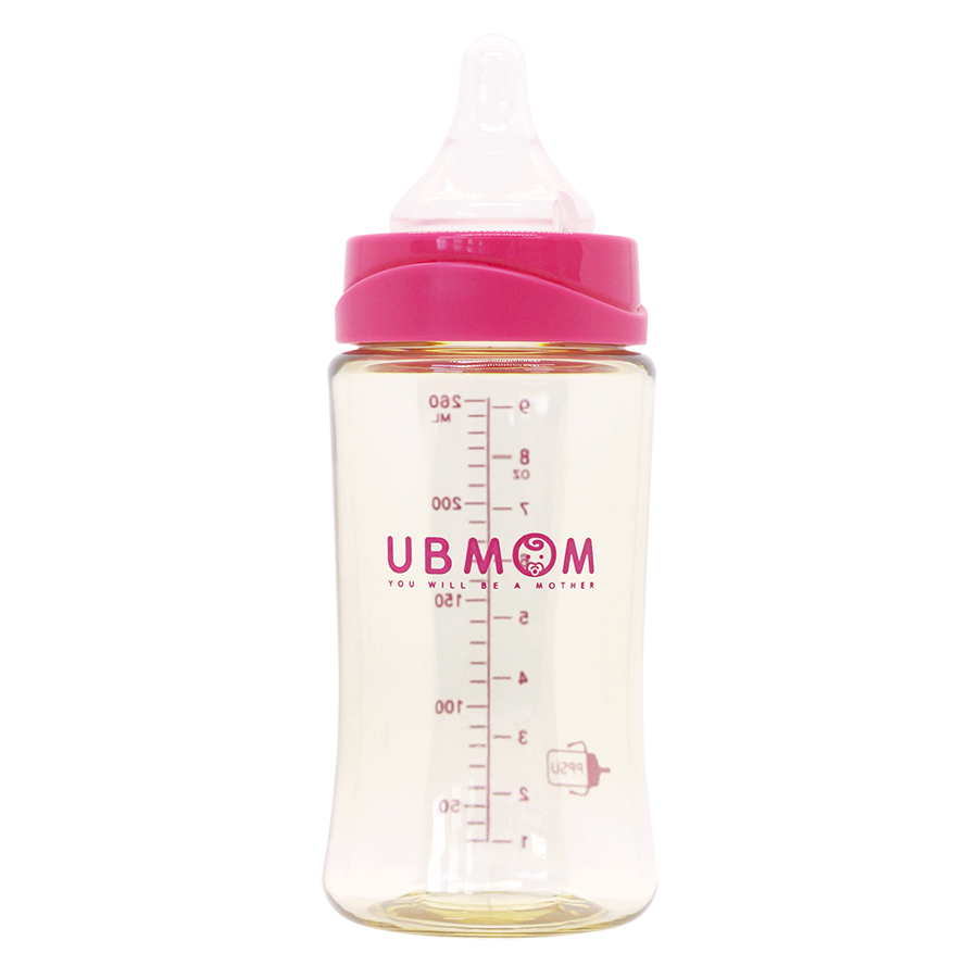 Bình sữa UBMOM PPSU cổ rộng (260ml)