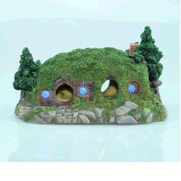 MÔ HÌNH NHÀ HOBBIT PHỦ RÊU - TRANG TRÍ BỂ CÁ - BỂ THỦY SINH