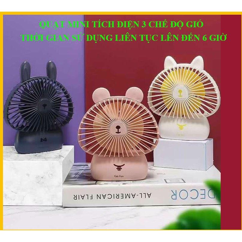 Quạt mini V30 để bàn có đèn LED trang trí siêu dễ thương