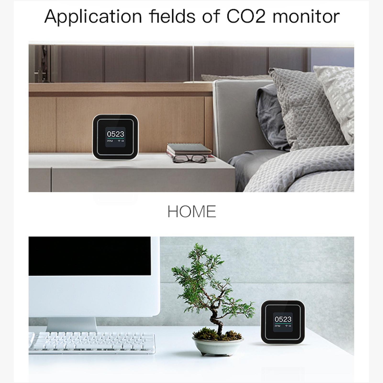 Intelligent WiFi CO2 Detector Carbon Dioxide Monitor Over Standard Concentration Alarm Function Time Weather Display