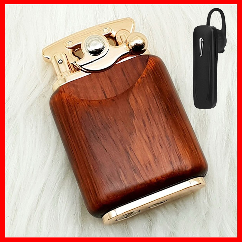 Combo Hộp Quẹt Bật Lửa Xăng Đá Vỏ Gỗ CF 018-30 + Tặng Tai Nghe Bluetooth BT-01 Không Dây Kiểu Dáng Thể Thao