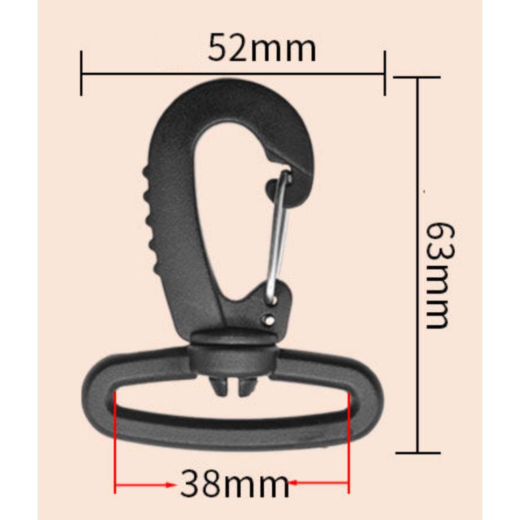 Móc khóa nhựa dày đa năng xoay 360 độ_móc cài túi tactical - bản 3.8cm