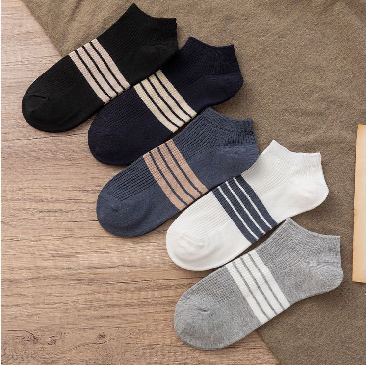 Combo 5 Đôi tất, vớ nam cổ thấp chất cotton nano Ag kháng khuẩn, chống hôi