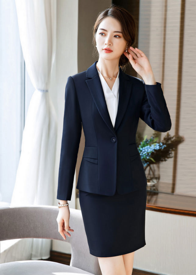 Bộ Vest Áo Váy Nữ Titishop ACC178 - Xanh Đen (Size